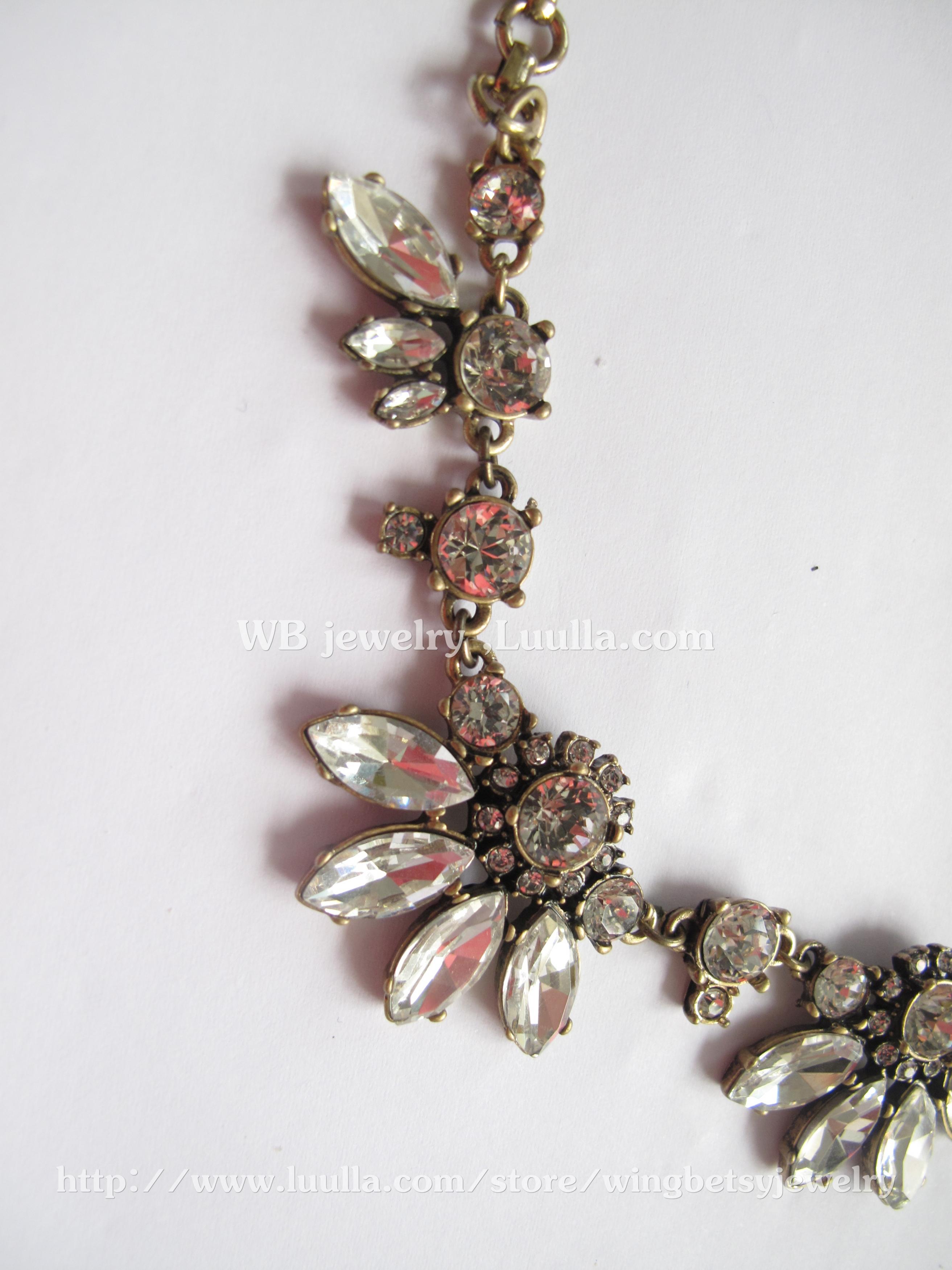 Retro Crystal Flower Pendant Necklace On Luulla 5487